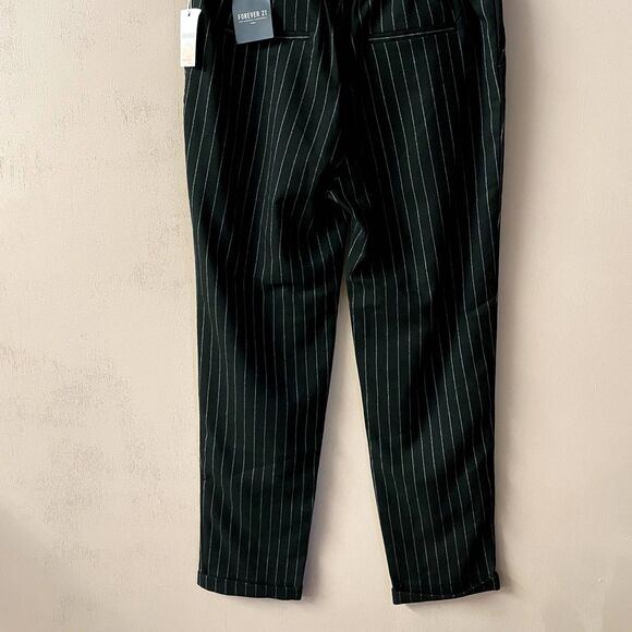 Forever 21 Black Striped High-Waisted Pants Size M NWT - Picture 9 of 11